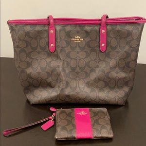 Coach tote bag and coin purse